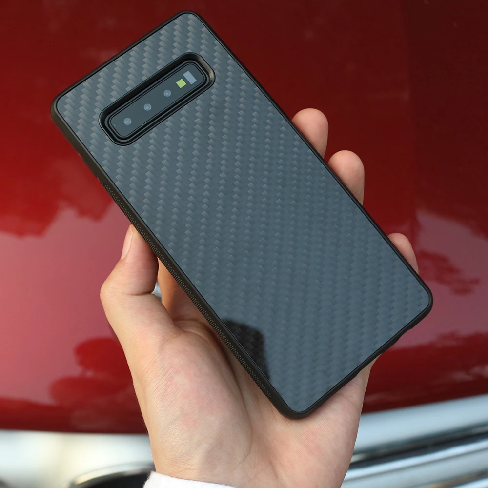 Ультрагибридный чехол из углеродного волокна для Samsung Galaxy S10 Plus с узором E