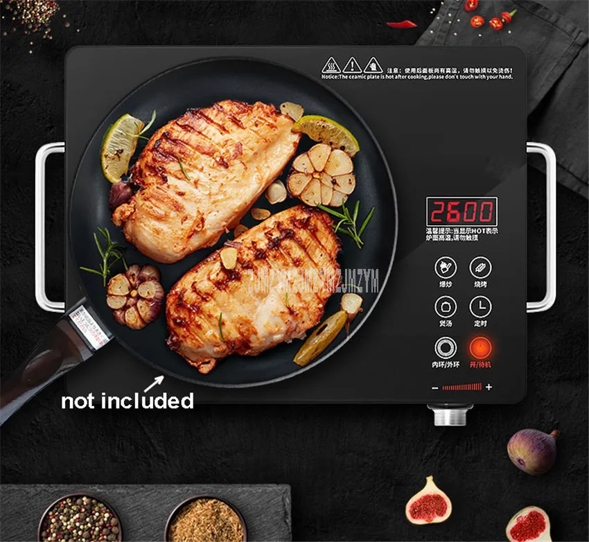 2600W 36x27.8cm Electric Ceramic Stove Induction Cooker 3h Timing 26 Gear Fire-power Stir-Fry Stewing Barbecue Cooktop JN20A5A