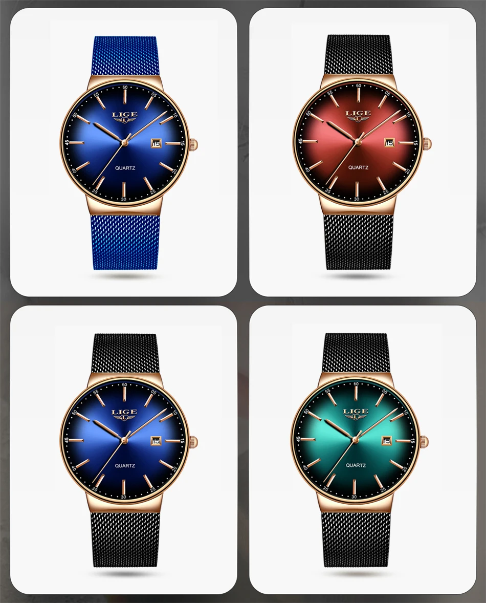 Montre Femme LIGE новые роскошные женские часы модные простые часы женские с сетчатым ремешком Кварцевые часы Женские часы Relogio Feminino
