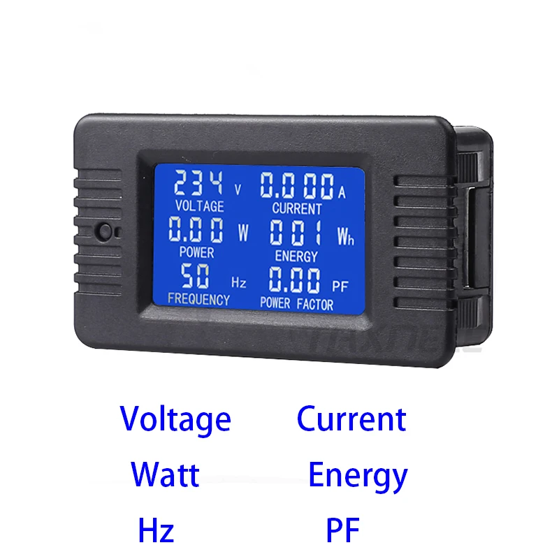 Цифровой измеритель напряжения тока с ЖК панелью амперметр вольт кВт/ч