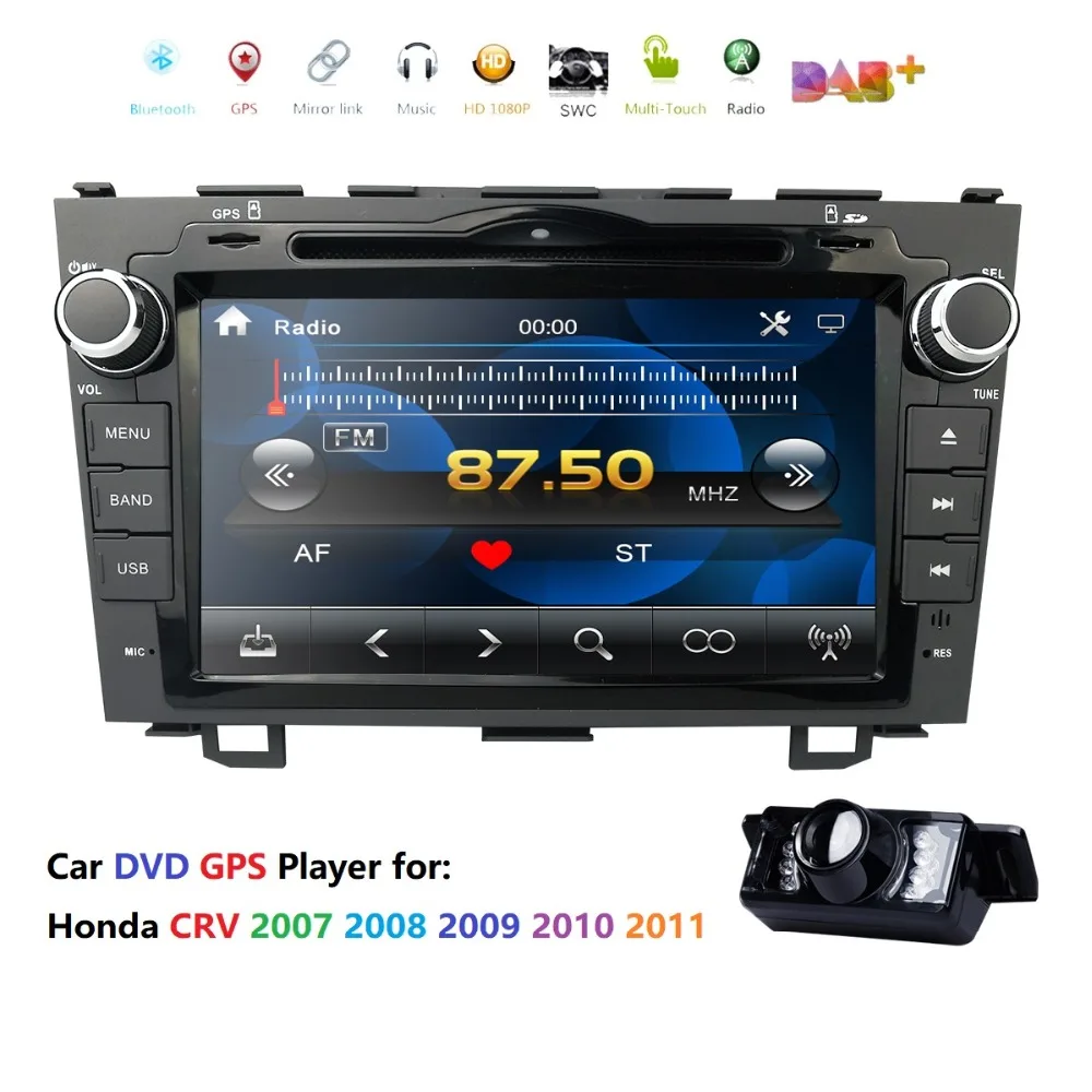Для HONDA CRV 2007-2011 gps навигация " 2 din автомобильный монитор Bluetooth RDS радио рулевое колесо управление USB Сабвуфер AUX CAM-IN