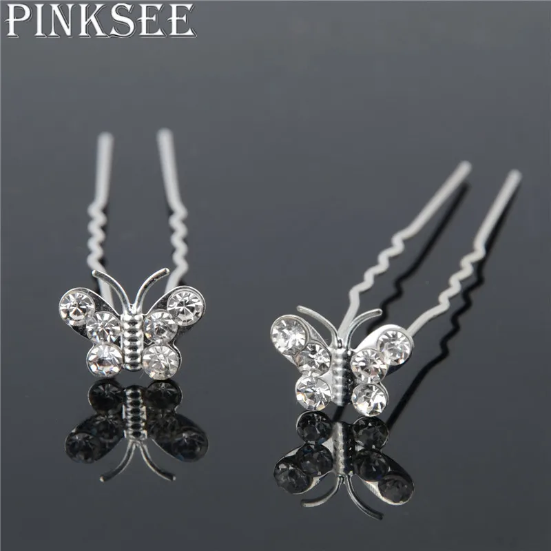 20 шт./партия заколки бабочки для волос|butterfly hair pins|wedding bridalhair pins |