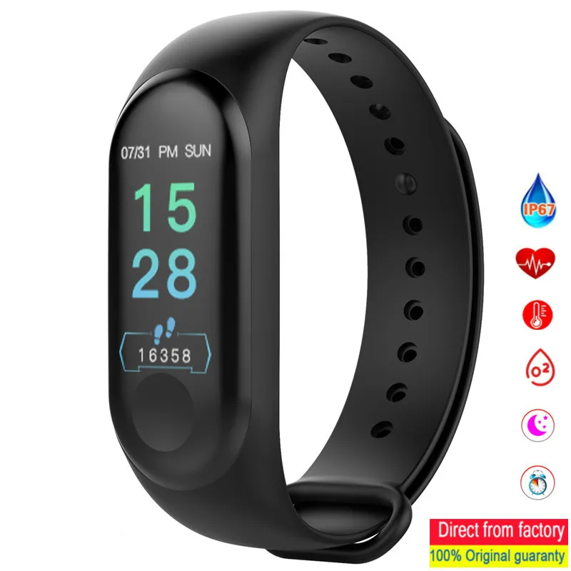 Фитнес браслет M3 плюс Водонепроницаемый Смарт Браслет расстояние движения