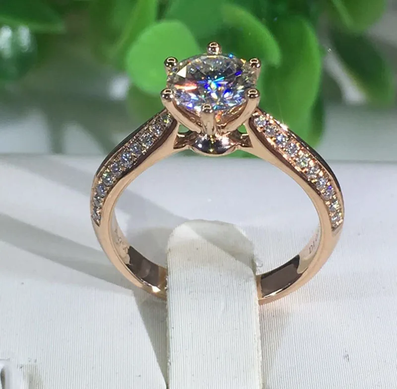 100% 18K 750Au золото Moissanite АЛМАЗНОЕ КОЛЬЦО D Цвет VVS с национальным сертификатом MO