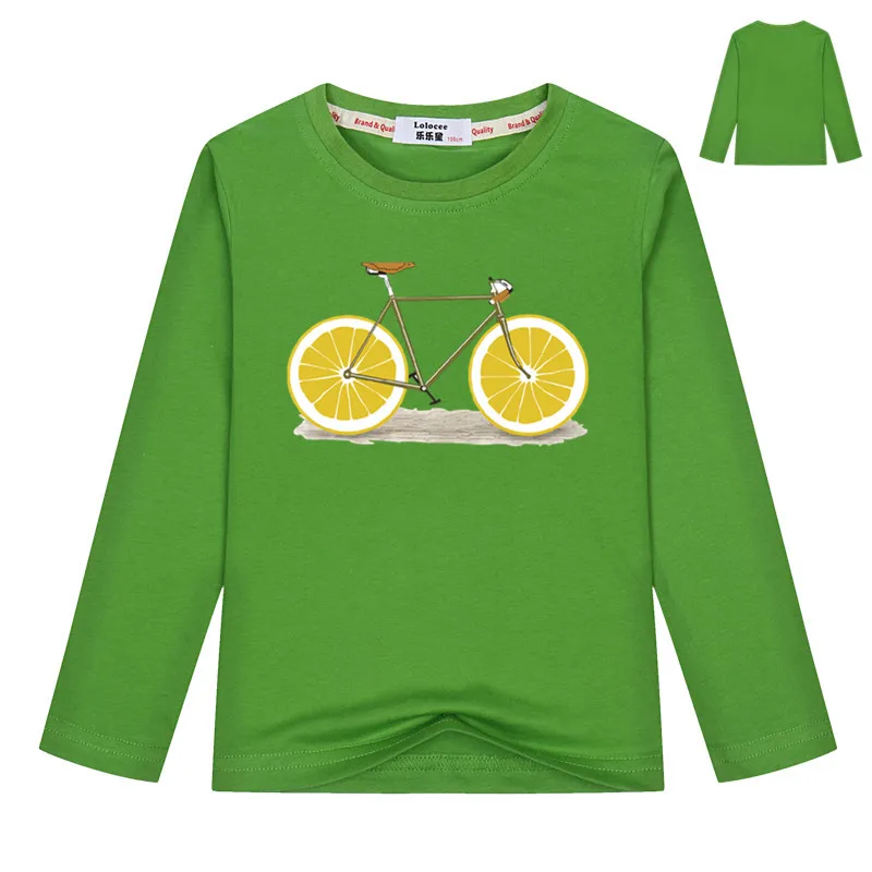 Детская футболка с длинными рукавами и изображением ананаса/листьев/лимона топы