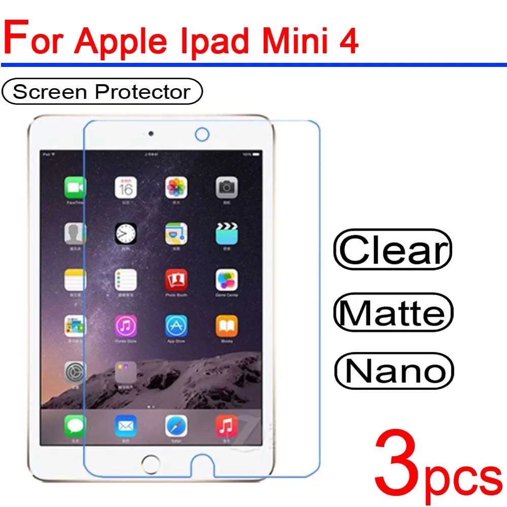 3pcs Ultra Clear PET Soft LCD For Ipad Mini 2/3/4 Screen Protector Guard Cover for 1/2/3/4 Tablet Protective Film | Мобильные