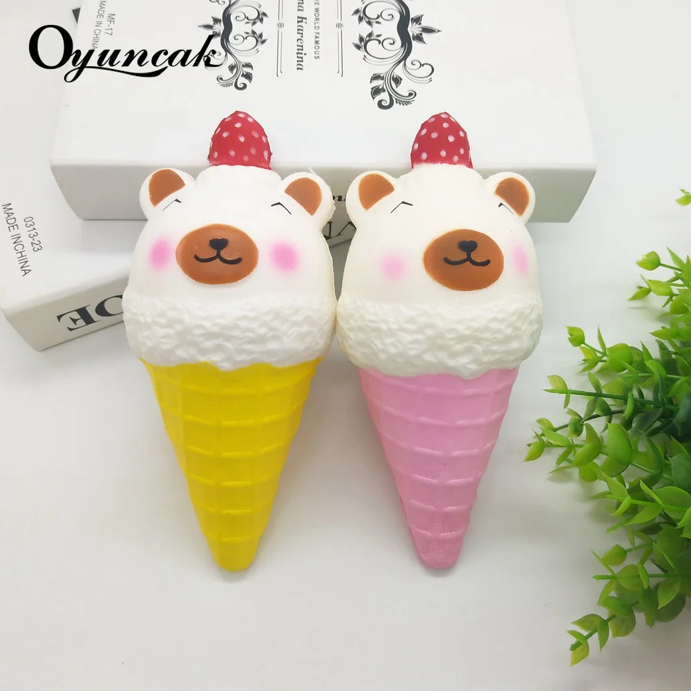 Oyuncak сжимаемые приколы розыгрышки мягкий клубничный Медведь Мороженое снятие