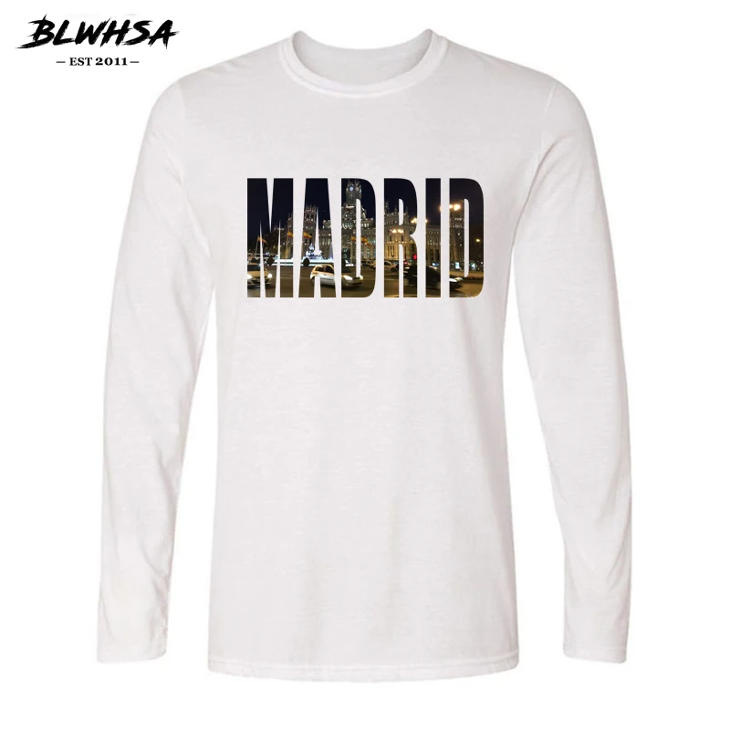 Мужская хлопковая футболка с длинным рукавом и круглым вырезом|t shirt men|cotton t mencotton |