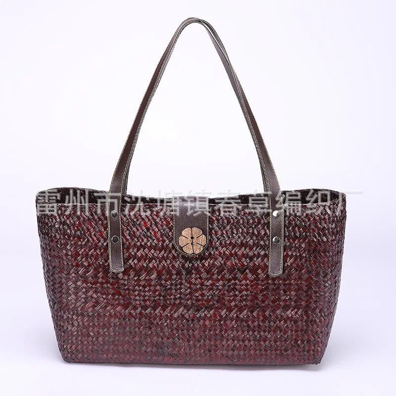 Женская плетеная пляжная Соломенная Сумочка в стиле ретро 32x21 см A4776|bag beach|straw shoulder
