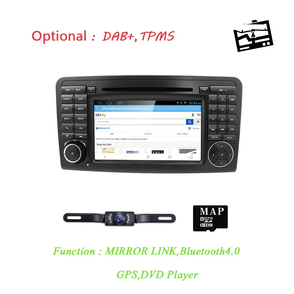 7 &quotавтомобильный DVD Радио GPS навигация для Mercedes Benz ML W164 ML300 350 450 320 ML63 AMG GL X164 420 500 RDS