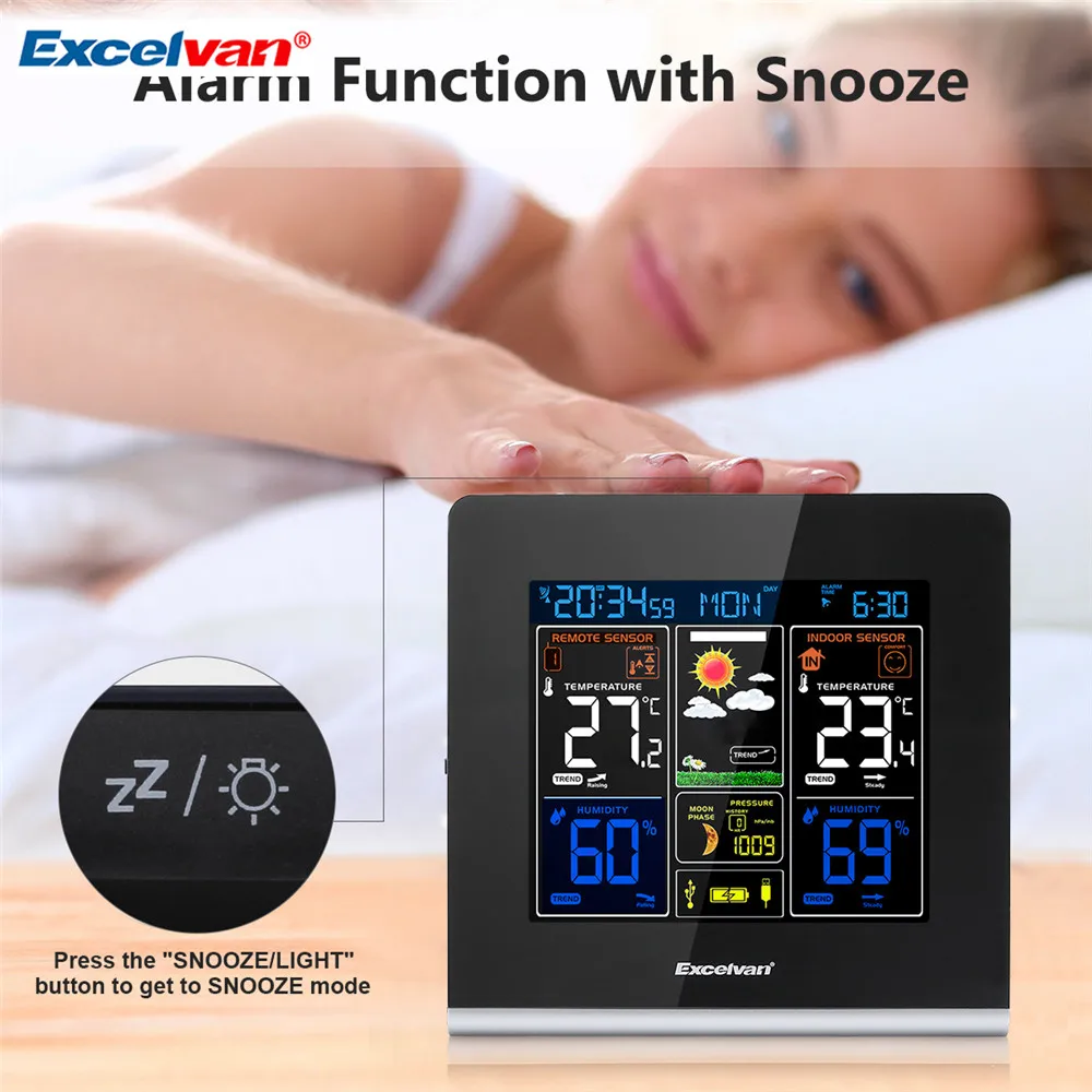 Горячая Excelvan цифровая RCC беспроводная погодная станция с беспроводным датчиком