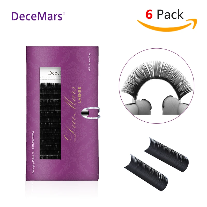 DeceMars 6 шт./лот отдельные ресницы из шерсти норки J B C D наращивание ресниц s поставки ресницы с бумажной упаковкой