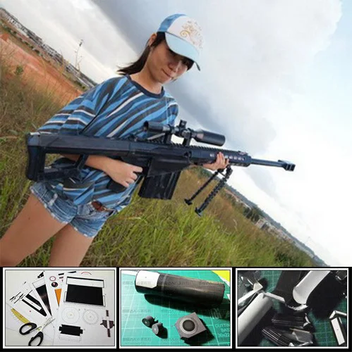 Бумажная модель Barrett M82A1, снайперская винтовка, косплей, наборы, 1:1 весы, оружие, бумажный пистолет, игрушки
