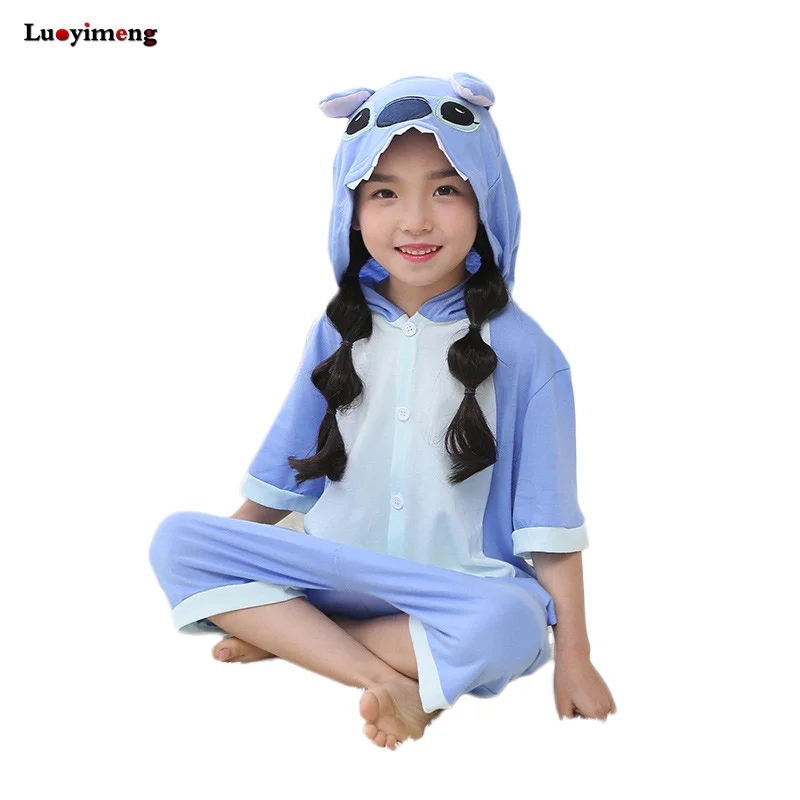Новый pijama de лето Рубашка с короткими рукавами пижамы мультфильм хлопок Onepiece Kawaii
