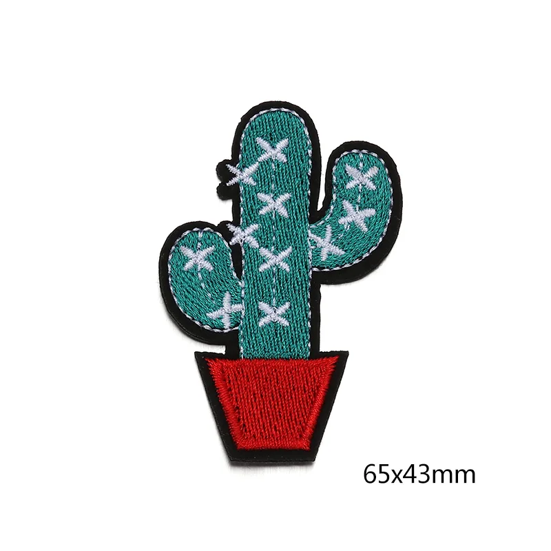 4 дизайн Кактус железа патчи для одежды аппликации вышивки наклейки декоративные