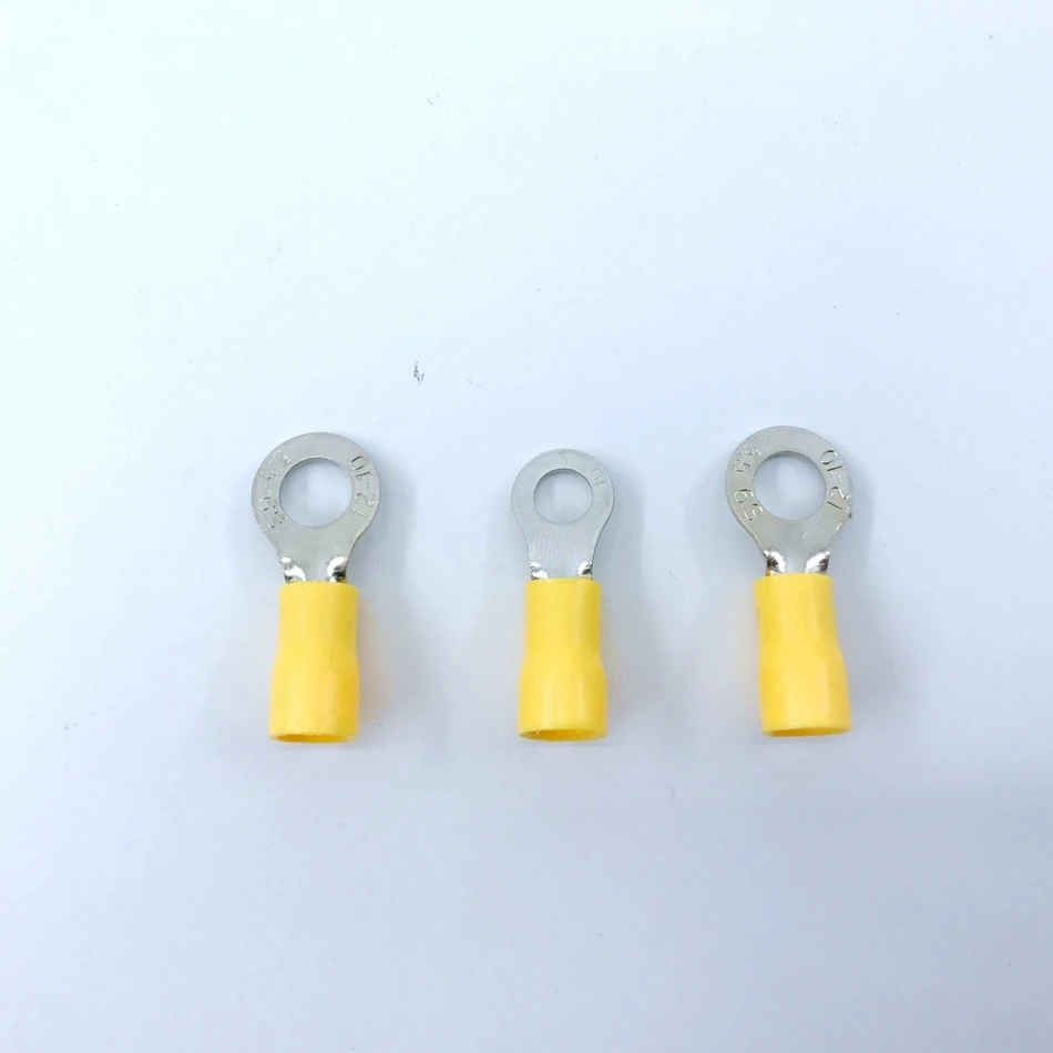 Клеммный блок с кольцевой изоляцией 50 шт. RV5.5-4 желтый кабель провод электрический