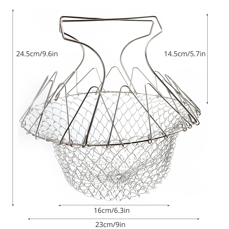 Складная корзина для жарки из нержавеющей стали готовки новая телескопическая
