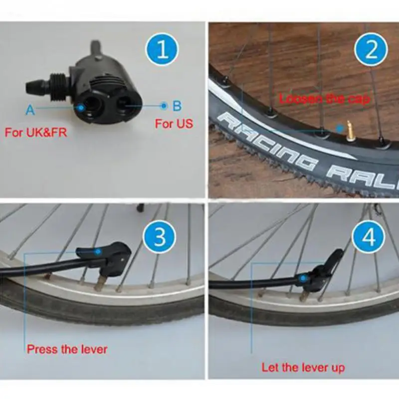1 шт. Велосипедные насосы насадка шланговый адаптер с двумя головками Запчасти