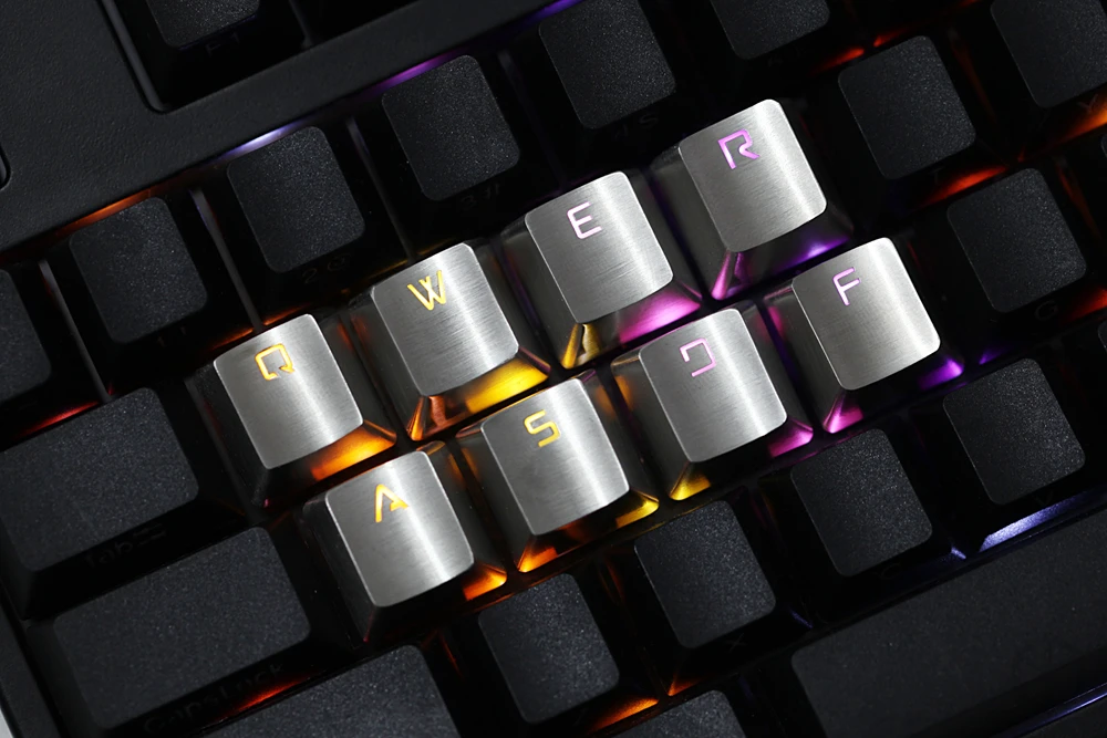 Teamwolf нержавеющая сталь MX Keycap серебряный цвет металлический колпачок для механической клавиатуры игровой ключ qwer asdf светильник через подсветку