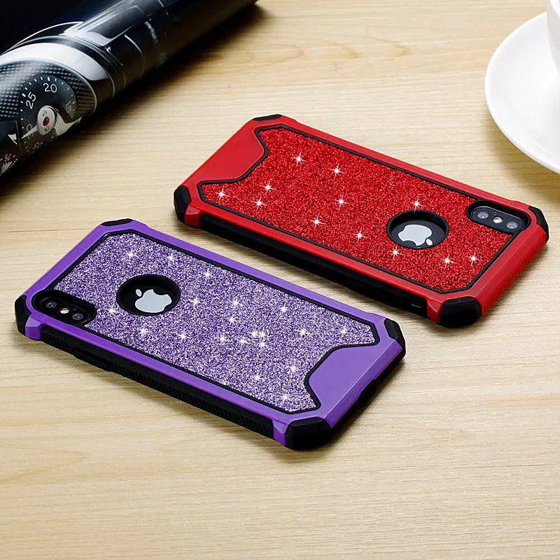 For iPhone 7 case Glitter Bling Cute Design Heavy Duty Protection Phone Case for 5 5s se 6 6s 8 plus X XR XS Max | Мобильные