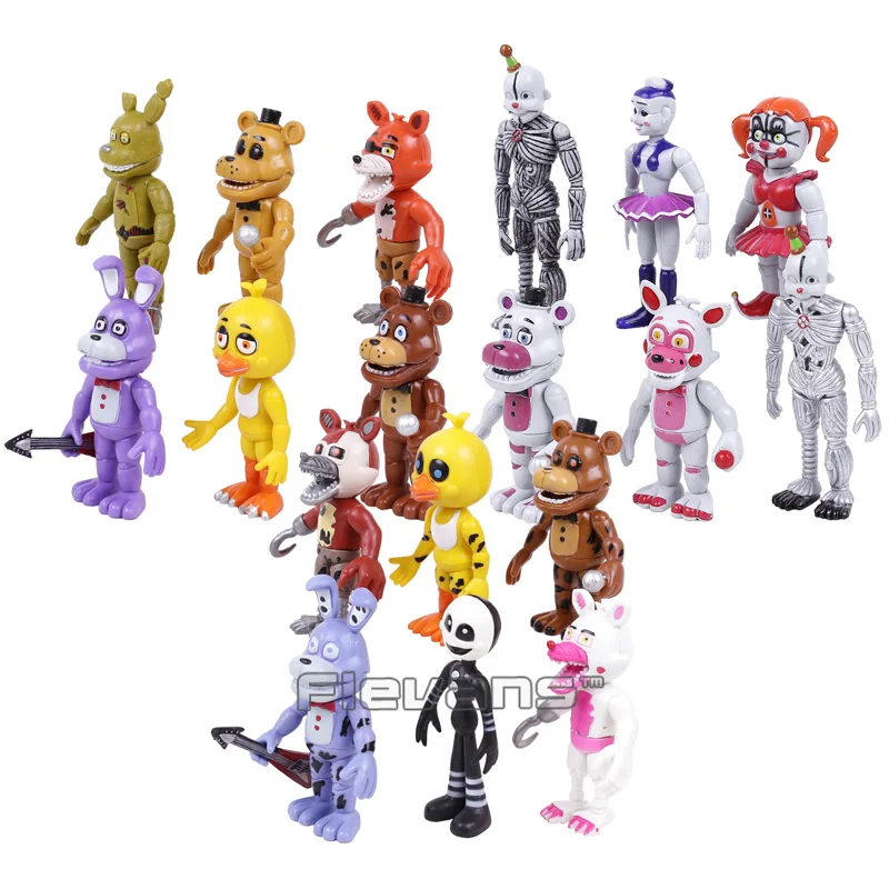 С рисунком персонажей из игры «пять ночей в Фредди» «Five Nights at Freddy's», «пять ночей, бонии, Фокси» из мультфильма для мальчика, Freddy Fazbear медведь игрушки ПВХ Фигурки 18 шт./компл