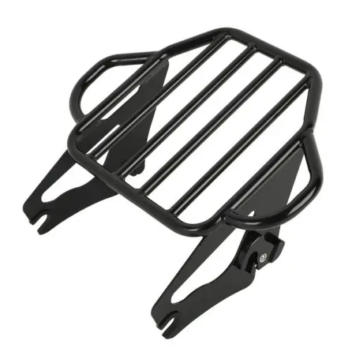 Глянцевая черная Съемная двухместная багажная стойка для Harley Touring Glide FL FLHT FLHX FLHR