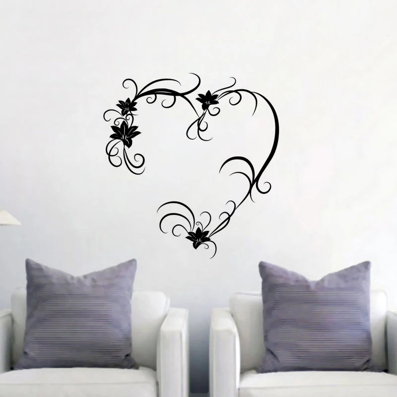 

Creative Floral love DIY Vinyl Wall Stickers Home Decoration Living room Bedroom Wall Decals Art Murals JG2647