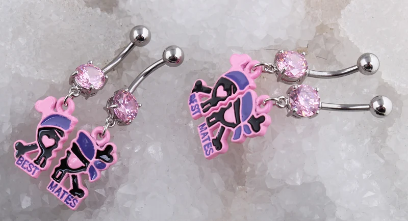 2018 Новые горячие скелетоны хорошие друзья пупка Кольца женские ювелирные