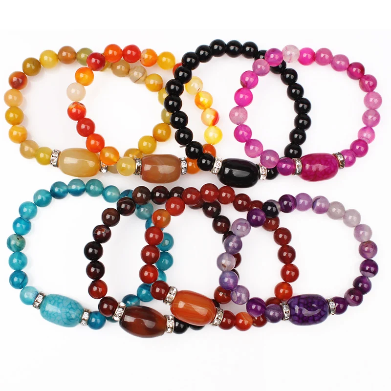 Женский пляжный браслет из натурального камня 8 цветов 2017|strand bracelets|natural stone
