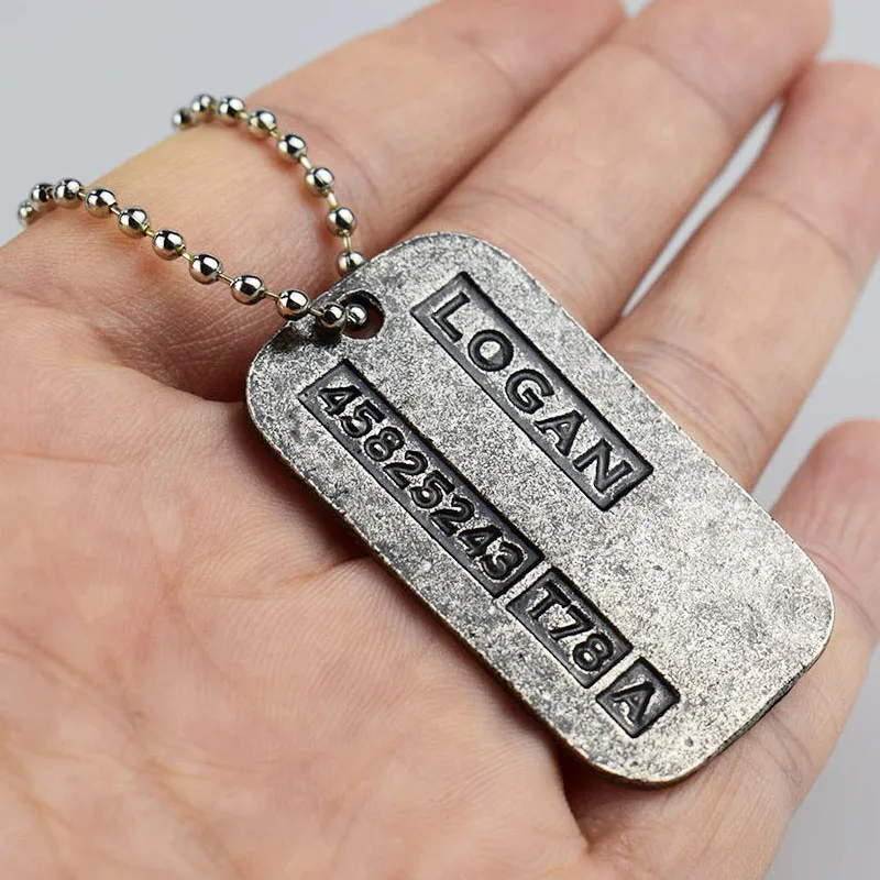 Фильм X Для мужчин ста Росомахи Dog Tag ID Цепочки и ожерелья цинковый сплав Marvel x JAME