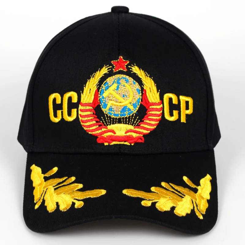 Новинка CCCP СССР Бейсболка унисекс Регулируемый хлопок CCCP вышивка snapback шляпа модные кепки спортивные шапки для мужчин - Цвет: Черный