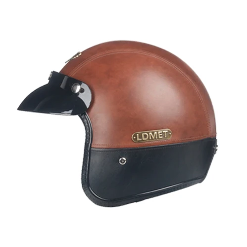 LDMET Кожа PU casco moto Винтаж moto rcycle шлем с открытым лицом камуфляж capacetes de moto ciclista vespa Кафе racer - Цвет: 16