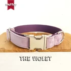 MUTTCO, розничная продажа, персонализированные ошейники для собак, фиолетовые, самостоятельный дизайн, регулируемые ошейники для щенков, котов, идентификационная табличка, 5 размеров, UDC082