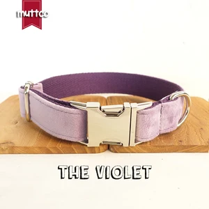 MUTTCO, розничная продажа, персонализированные ошейники для собак, фиолетовые, самостоятельный дизайн, регулируемые ошейники для щенков, котов, идентификационная табличка, 5 размеров, UDC082