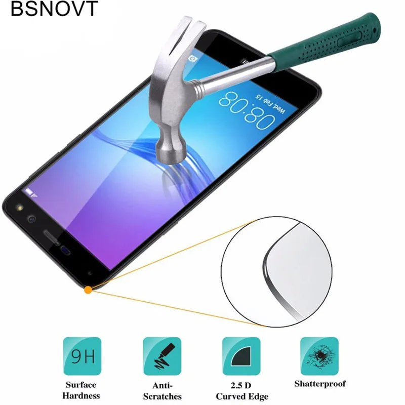 2 шт стекло для Huawei Y6 2017 Защитная пленка экрана телефона закаленное полное