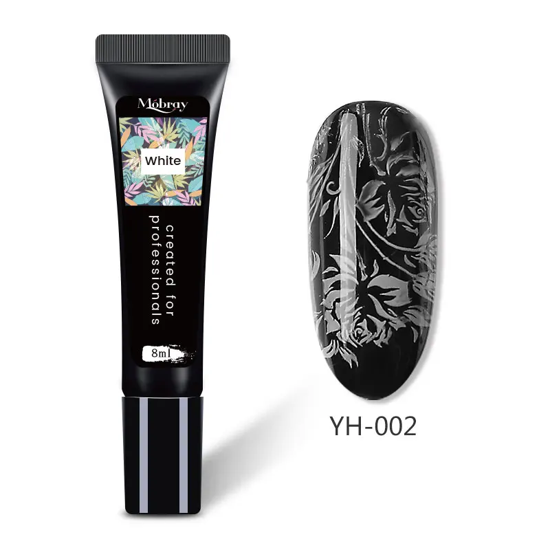 YH-002 LGHZLINK Гель-лак для штамповки ногтей 8 мл черный белый штамп печать масло УФ Гель-лак для ногтей замачиваемый лак для пластина для стемпинга для нейл-арта - Цвет: YH-002