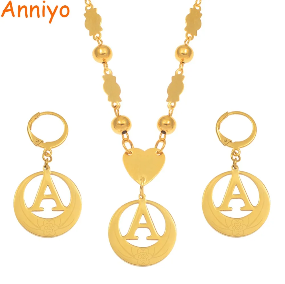

Anniyo 2CM Letters Pendant Necklaces Initial Jewelry Flower for Women Girls Gold Color English Alphabet A-Z Jewelry Gift #073321