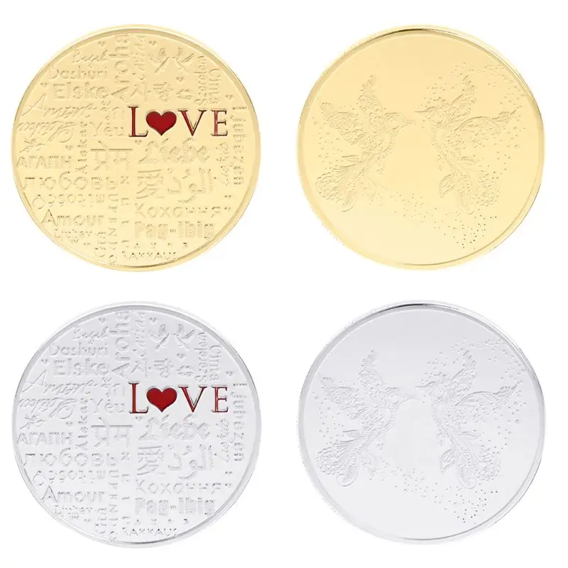 Памятная монета влюбленными птицами на пара Летающий коллекционные монеты