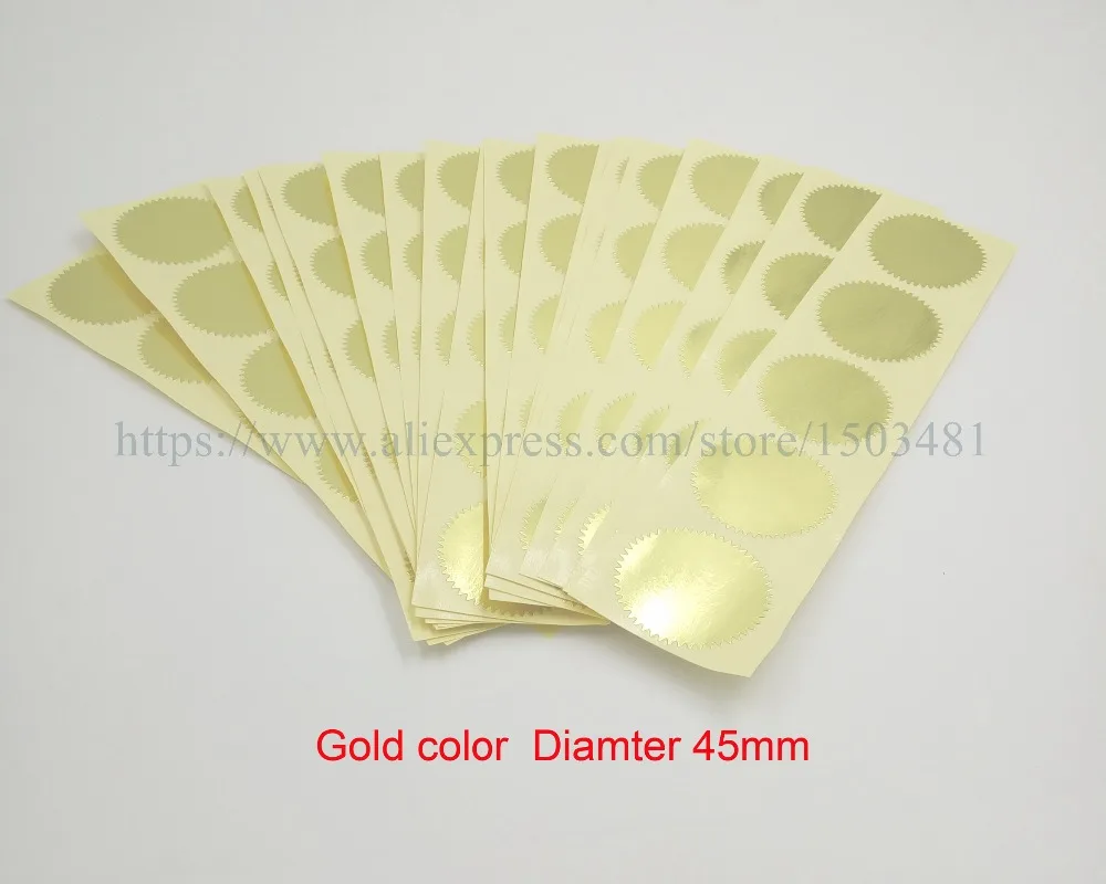 200 шт./лот наклейка для тиснения диаметр 45 мм клейкая водонепроницаемая фольга
