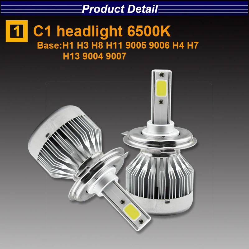 Eseastar 2 шт. 6000LM светодиодная фара база H1 H3 H7 H8 H11 9005 9006 H4 H13 30 Вт 6500 к белый может быть