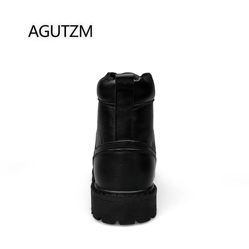 AGUTZM/Новинка 0909 года черные модные мужские армейские ботинки из 100% натуральной