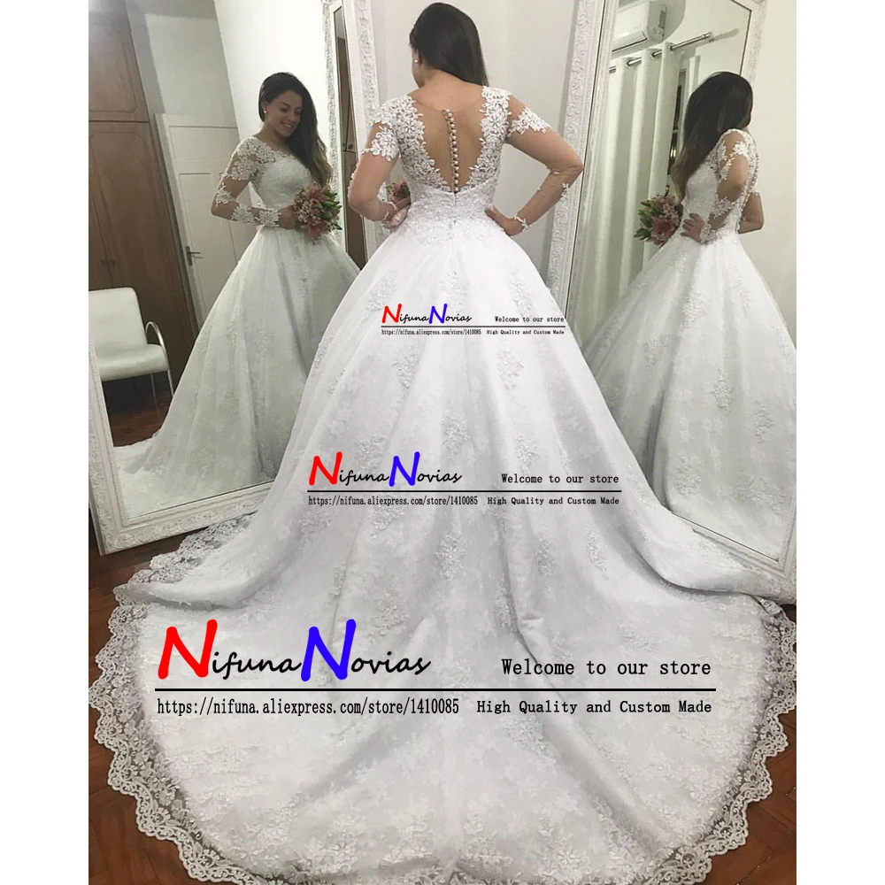 Vestidos De Noiva бальное платье с длинным рукавом свадебное 2019 Свадебные платья