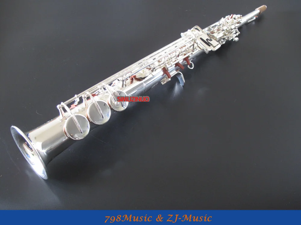 Посеребренный прямой Bb Сопрано саксофон Sax key новый чехол|soprano saxophone|saxophone soprano