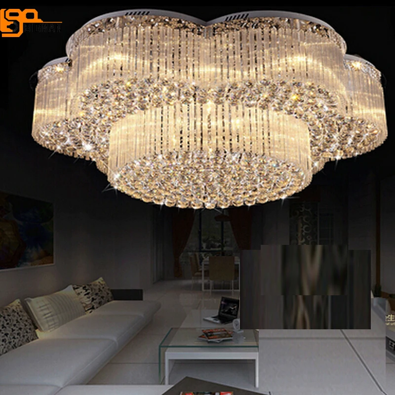 Новые современные большие люстры хрустальные потолочные светильники AC110v 220v