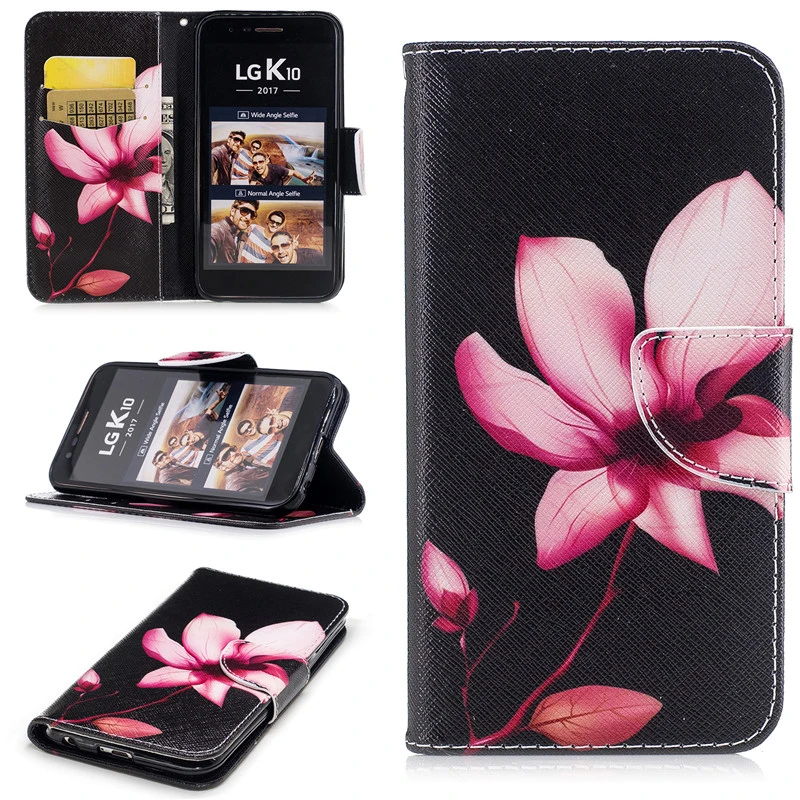 Чехол книжка из искусственной кожи с бабочками и пандой совой для LG K7 K8 2017 K10 Q8