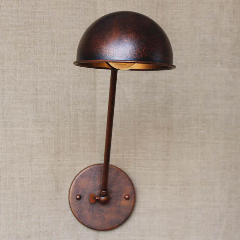 Винтажная настенная лампа в стиле ретро лофт коричневый металлический