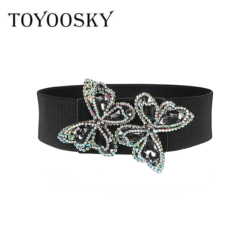 

TOYOOSKY Новый стильный женский эластичный пояс с элегантным бантом, однотонный универсальный Пояс, высококачественный сплав, двойные ремни дл...
