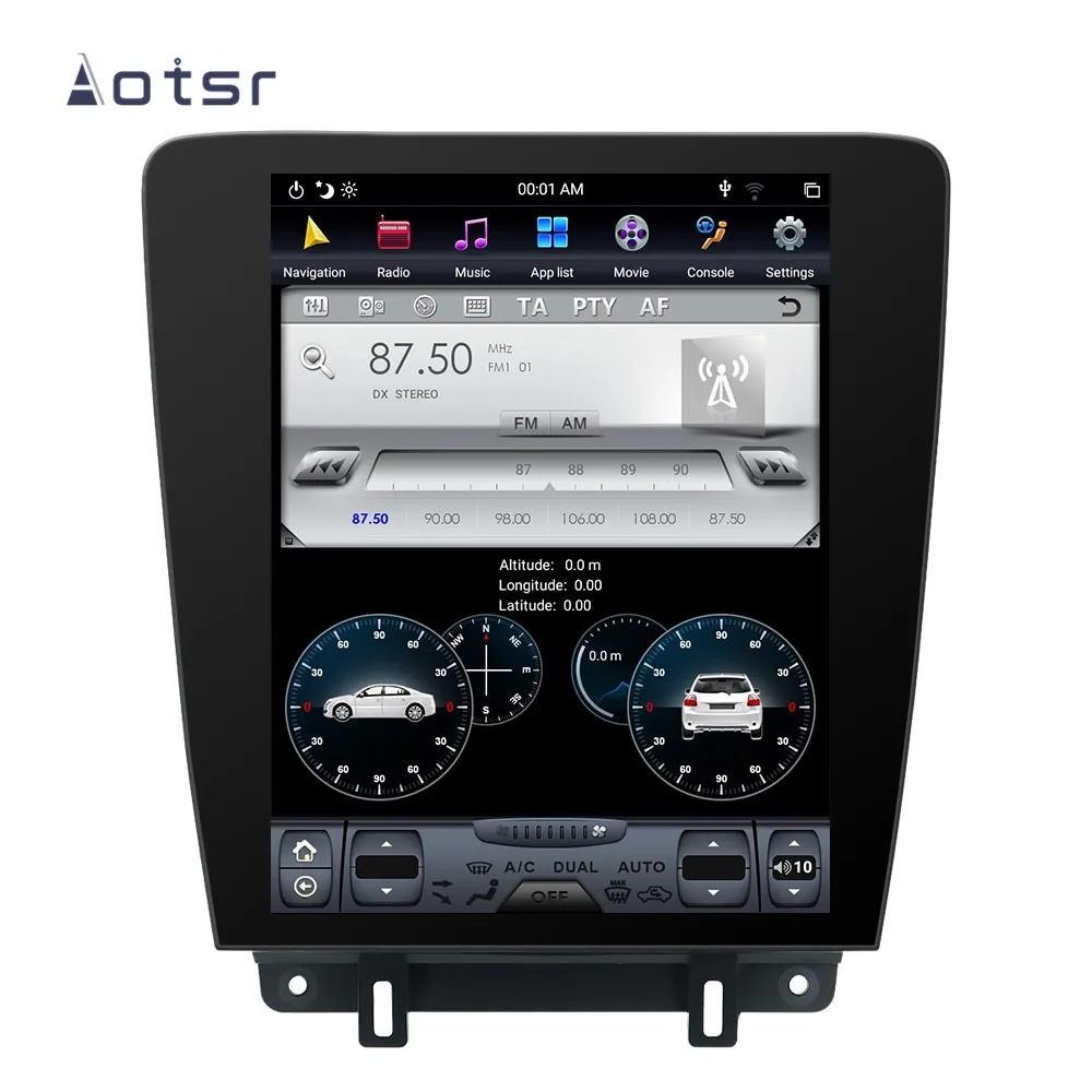 Android 8,1 Tesla стиль автомобильный DVD мультимедийный плеер gps навигация для Ford Mustang 2010- Автомобильный Радио кэш плеер головное устройство лента