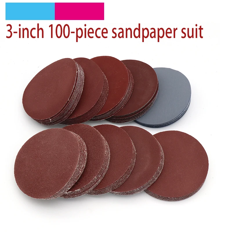 100pcs 3 дюйма 80 3000 Грит вокруг собственной клейкая наждачная бумага диск песка