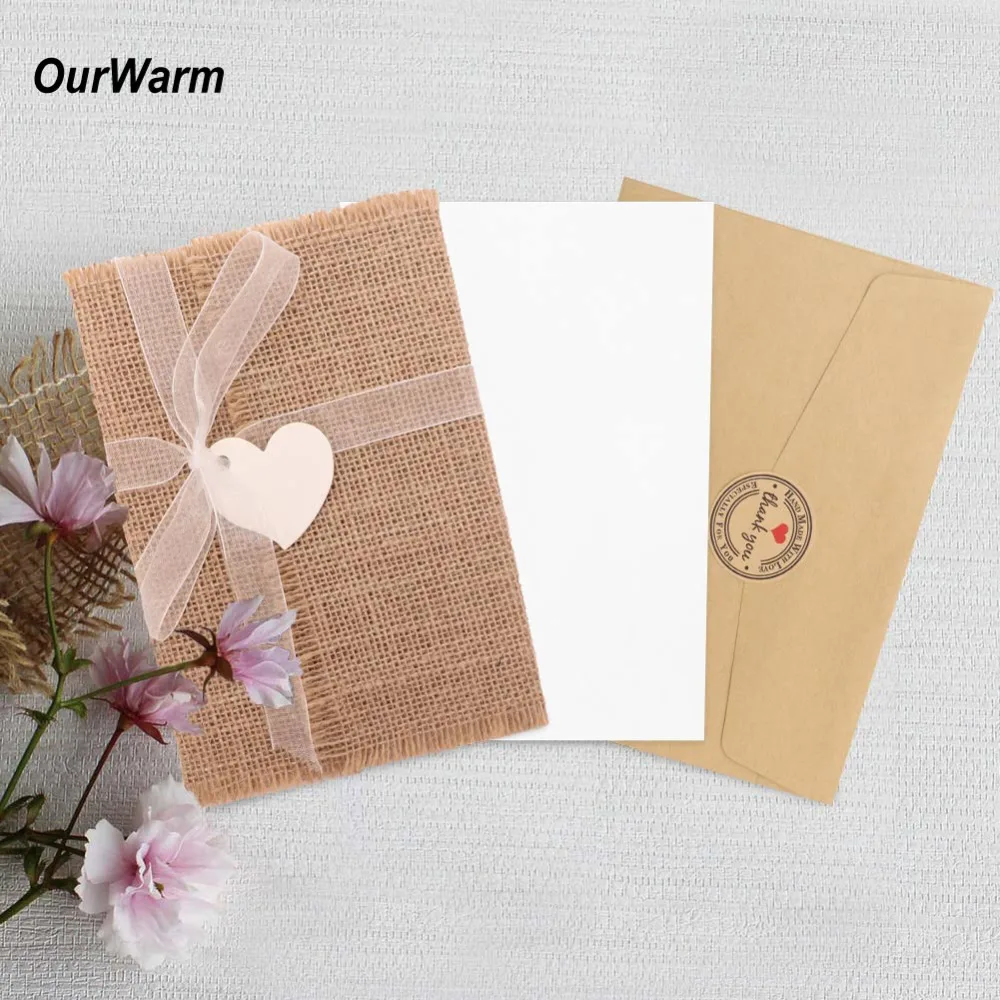 OurWarm 10 шт. стандартных карт ленточный конверт чистый бумажный для крещения